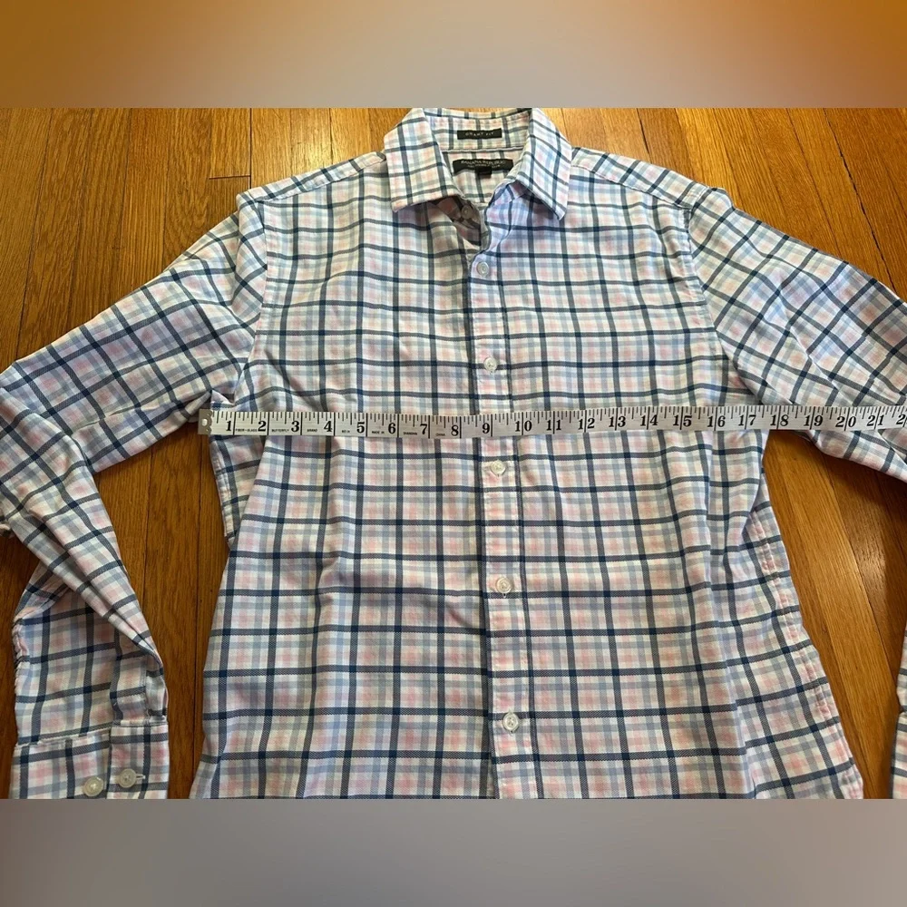Banana Republic Grant Fit Slim Cotton Pink & Blue Button Down, Size S